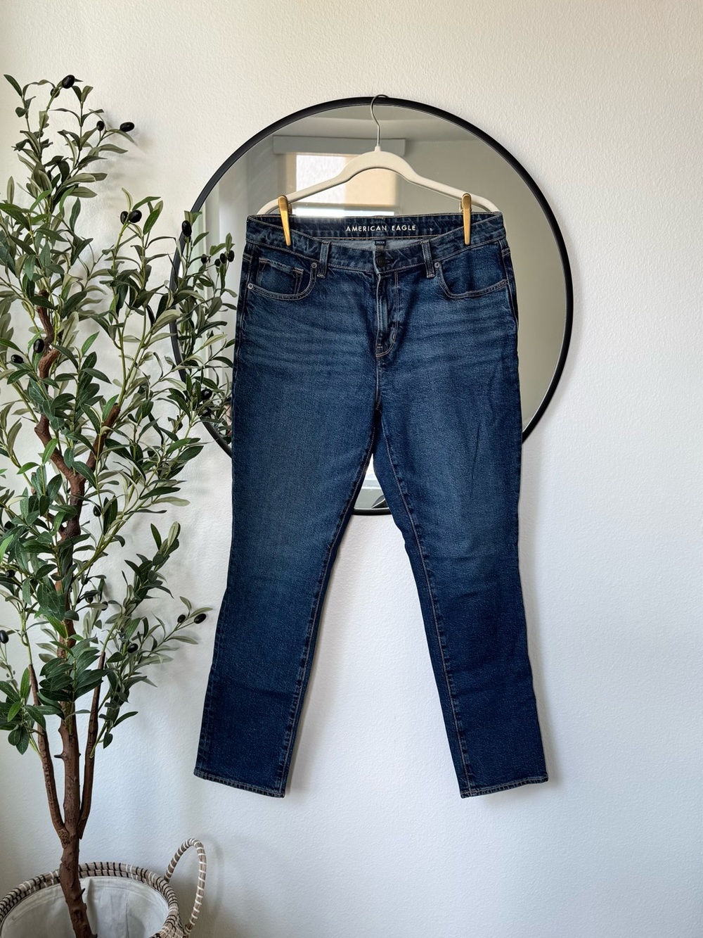 American Eagle Outfitters Skinny Dark Blue Denim Jeans, Women’s 12